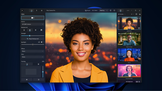 A screenshot of Poly Camera Pro running on Windows